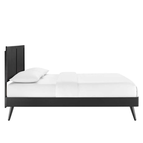 Alana King Wood Platform Bed With Splayed Legs - BUILDMYPLACE