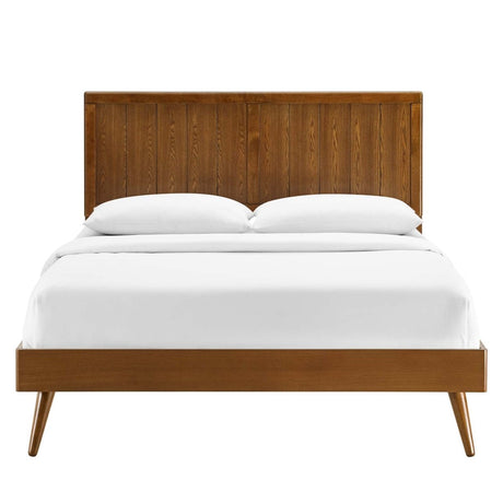 Alana King Wood Platform Bed With Splayed Legs - BUILDMYPLACE