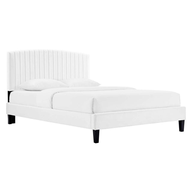 Alessi Performance Velvet Full Platform Bed - BUILDMYPLACE