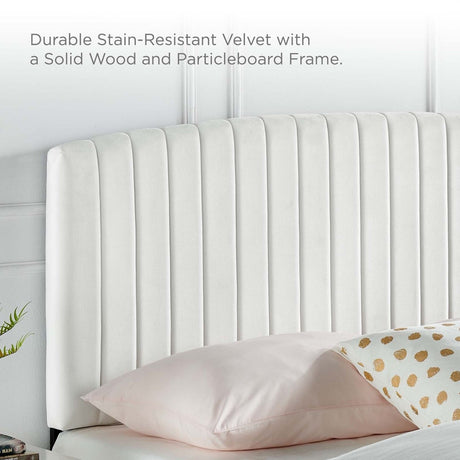 Alessi Performance Velvet Full Platform Bed - BUILDMYPLACE