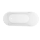 Allure 67 in. Acrylic Freestanding Soaking Bathtub in Glossy White with Chrome - Plated Drain Cover & Pop Up - Overflow Hole - BUILDMYPLACE