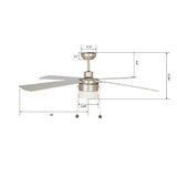 AMALFI 52 inch 4 - Blade Ceiling Fan with LED Light & Pull Chain - LEDMyPlace