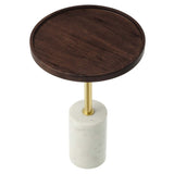 Amina Round Acacia Wood Side Table - BUILDMYPLACE