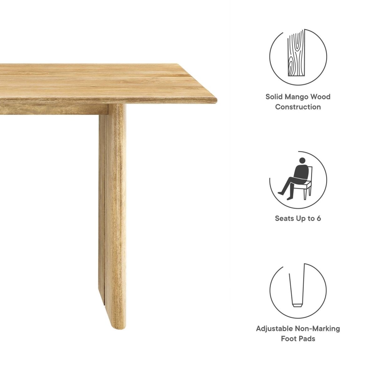 Amistad 60" Wood Dining Table - BUILDMYPLACE