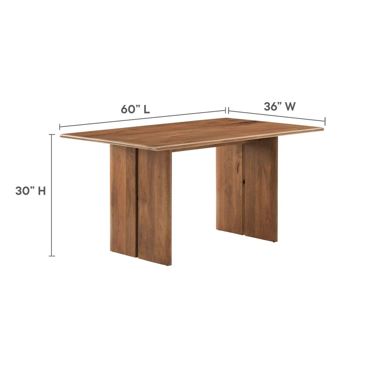 Amistad 60" Wood Dining Table - BUILDMYPLACE