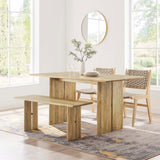 Amistad 60" Wood Dining Table and Bench Set - BUILDMYPLACE