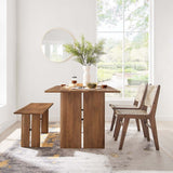 Amistad 60" Wood Dining Table and Bench Set - BUILDMYPLACE
