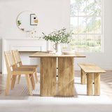 Amistad 72" Wood Dining Table and Bench Set - BUILDMYPLACE