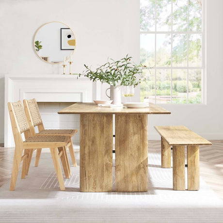 Amistad 72" Wood Dining Table and Bench Set - BUILDMYPLACE