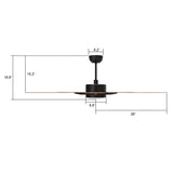 APPLETON 52 inch 5 - Blade Smart Ceiling Fan with LED Light & Remote - LEDMyPlace