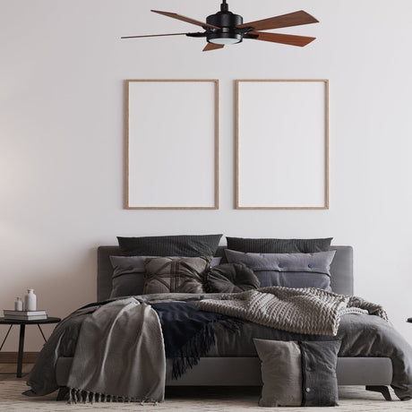 APPLETON 52 inch 5 - Blade Smart Ceiling Fan with LED Light & Remote - LEDMyPlace