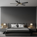 APPLETON 56 inch 5 - Blade Smart Ceiling Fan with LED Light Kit & Remote - LEDMyPlace