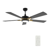 APPLETON 56 inch 5 - Blade Smart Ceiling Fan with LED Light Kit & Remote - LEDMyPlace