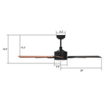 APPLETON 56 inch 5 - Blade Smart Ceiling Fan with Remote & LED Light - LEDMyPlace