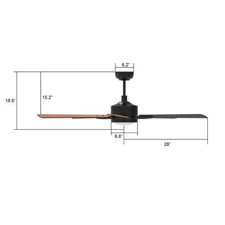 APPLETON 56 inch 5 - Blade Smart Ceiling Fan with Remote & LED Light - LEDMyPlace