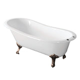 Aqua Eden 67" Cast Iron Clawfoot Tub with 7" Faucet Drillings - BUILDMYPLACE