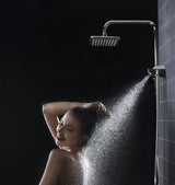 Aqua Power Shower Spa Chrome Shower Systems - Dual Shower Head In Polished Chrome Finish - BUILDMYPLACE