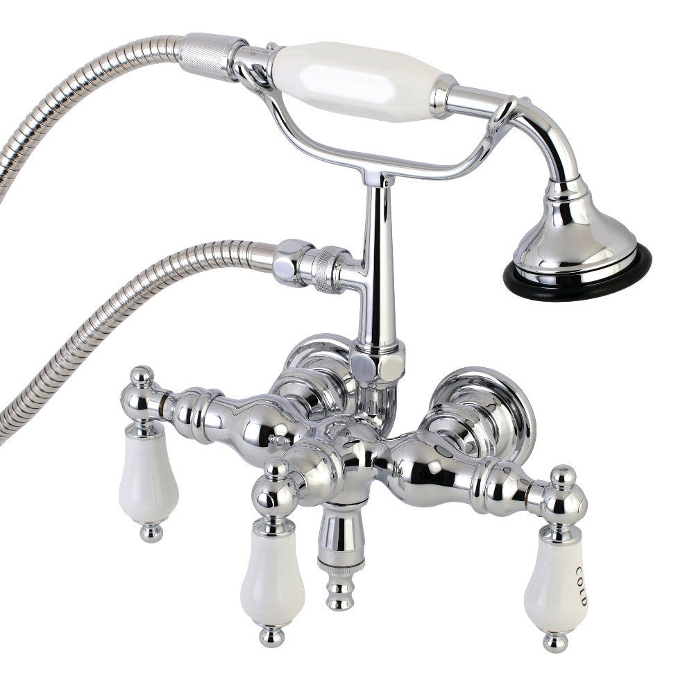 Aqua Vintage 3.4" Wall Mount Tub Faucet With Hand Shower - BUILDMYPLACE