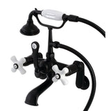 Aqua Vintage 7" Tub Faucet & 2 Hole Installation With Hand Shower - BUILDMYPLACE
