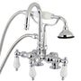 Aqua Vintage Clawfoot Tub Faucet W/ Hand Shower In 3.4" Center & Two Hole Intallation - BUILDMYPLACE