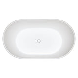 Arcticstone Solid Surface White Stone Freestanding Tub with Drain, Matte White - BUILDMYPLACE