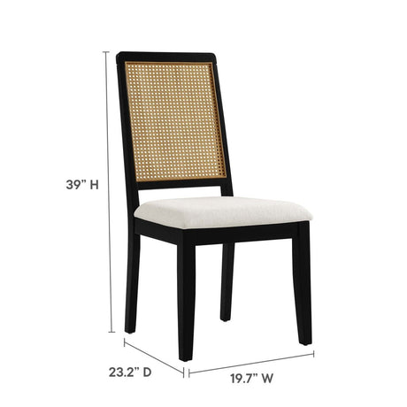 Arlo Faux Rattan and Wood Dining Side Chairs - Set of 2 - BUILDMYPLACE