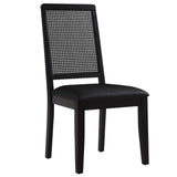 Arlo Vegan Leather Upholstered Faux Rattan and Wood Dining Side Chairs - Set of 2 - BUILDMYPLACE