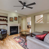 ASCENDER 48 inch 5 - Blade Flush Mount Smart Ceiling Fan with LED Light & Remote - LEDMyPlace