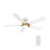ASCENDER 48 inch 5 - Blade Flush Mount Smart Ceiling Fan with LED Light & Remote - LEDMyPlace