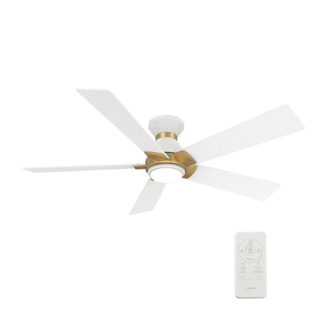 ASCENDER 48 inch 5 - Blade Flush Mount Smart Ceiling Fan with LED Light & Remote - LEDMyPlace