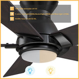 ASCENDER 48 inch 5 - Blade Flush Mount Smart Ceiling Fan with LED Light & Remote - LEDMyPlace