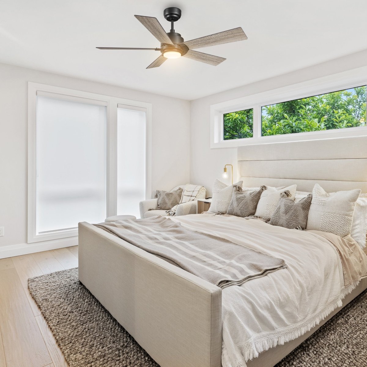 ASCENDER 48 inch 5 - Blade Smart Ceiling Fan with LED Light & Remote - LEDMyPlace