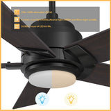ASCENDER 48 inch 5 - Blade Smart Ceiling Fan with LED Light & Remote - LEDMyPlace