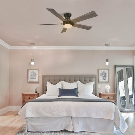 ASCENDER 52 inch 5 - Blade Flush Mount Smart Ceiling Fan with LED Light & Remote - LEDMyPlace