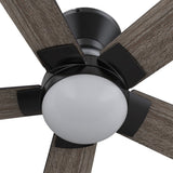 ASCENDER 52 inch 5 - Blade Flush Mount Smart Ceiling Fan with LED Light & Remote - LEDMyPlace