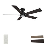 ASCENDER 52 inch 5 - Blade Flush Mount Smart Ceiling Fan with Remote & LED Light - LEDMyPlace