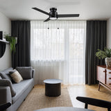 ASCOTT 52 inch 3 - Blade Flush Mount Ceiling Fan with LED Light & Pull Chain - LEDMyPlace