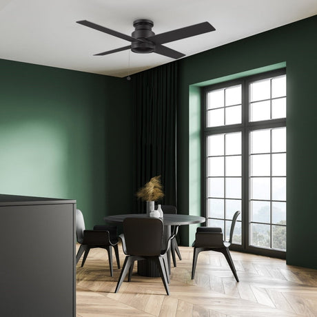 ASCOTT 52 inch 4 - Blade Flush Mount No Light Ceiling Fan with Pull Chain - LEDMyPlace