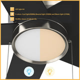 ASCOTT 52 inch 5 - Blade Ceiling Fan with LED Light & Pull Chain - LEDMyPlace