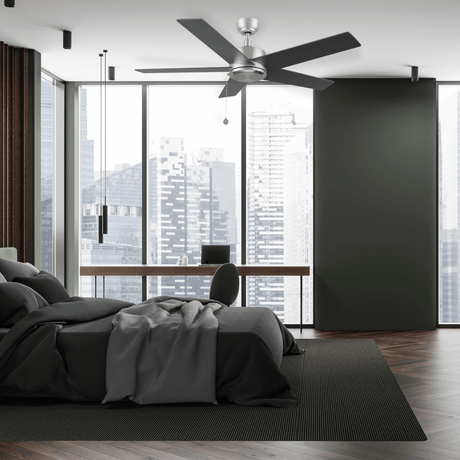 ASCOTT 52 inch 5 - Blade No Light Ceiling Fan with Pull Chain - LEDMyPlace