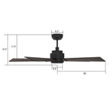 Aspen 52'' Best Smart Ceiling Fan with Remote, Light Kit Included, Works with Google Assistant and Amazon Alexa,Siri Shortcut - LEDMyPlace