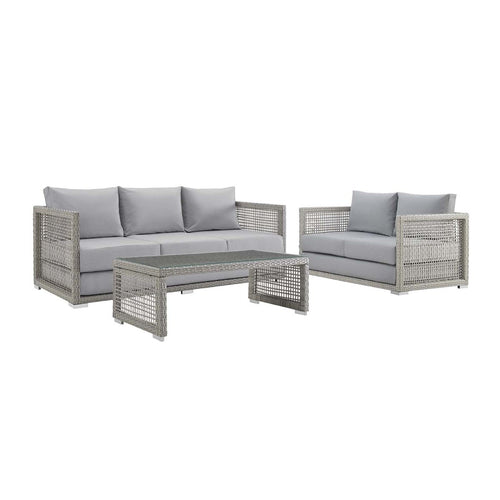 Aura 3 Piece 5 Seat Outdoor Patio Wicker Rattan Set