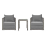 Aura 3 Piece Two Armchair Outdoor Patio Wicker Rattan Set - BUILDMYPLACE