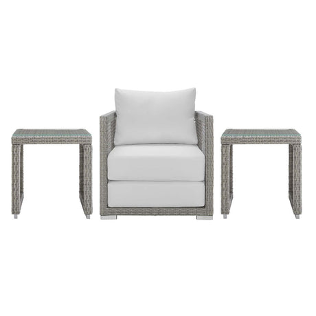 Aura 3 Piece Two Table Outdoor Patio Wicker Rattan Set - BUILDMYPLACE