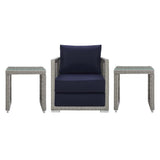 Aura 3 Piece Two Table Outdoor Patio Wicker Rattan Set - BUILDMYPLACE