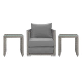 Aura 3 Piece Two Table Outdoor Patio Wicker Rattan Set - BUILDMYPLACE