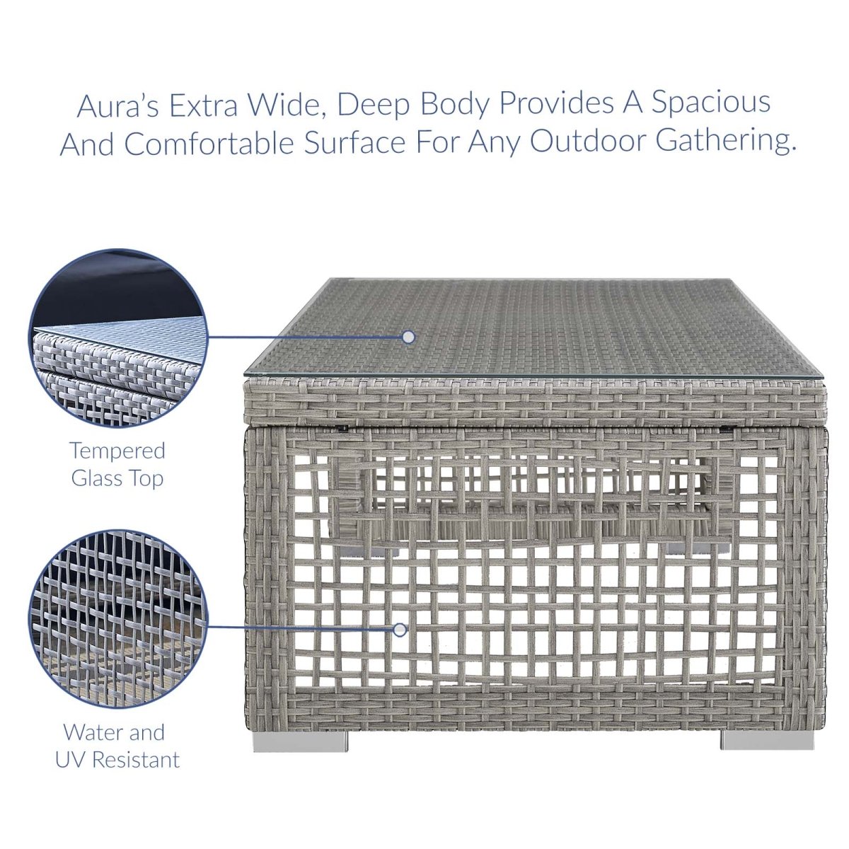 Aura 4 Piece Outdoor Patio Wicker Rattan Set - BUILDMYPLACE
