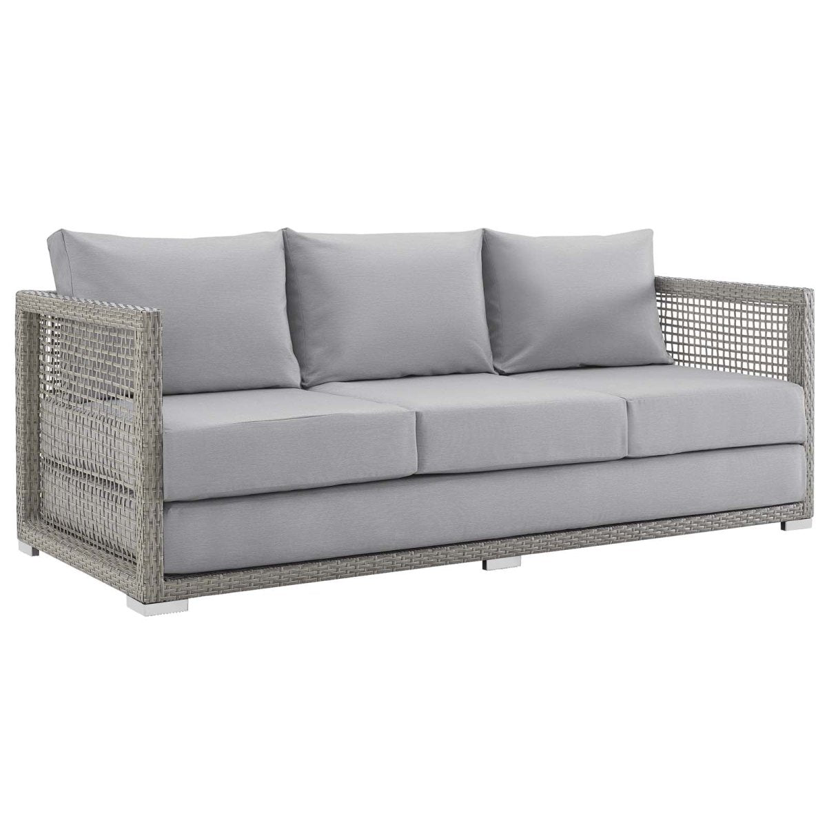 Aura 4 Piece Outdoor Patio Wicker Rattan Set - BUILDMYPLACE