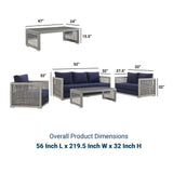 Aura 4 Piece Outdoor Patio Wicker Rattan Set - BUILDMYPLACE