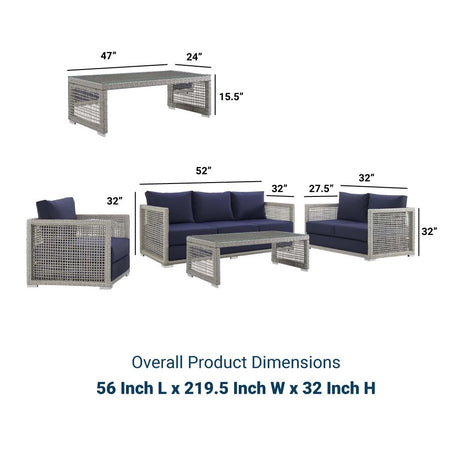 Aura 4 Piece Outdoor Patio Wicker Rattan Set - BUILDMYPLACE